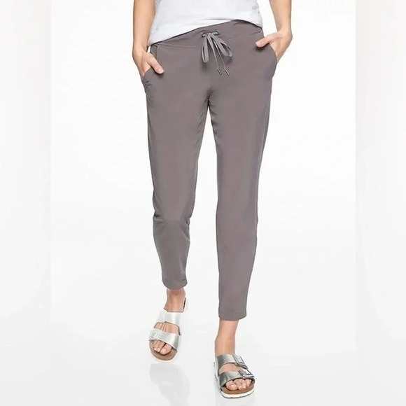 Athleta Midtown Ankle Pant with drawstring in grey size 16 - Picture 1 of 14